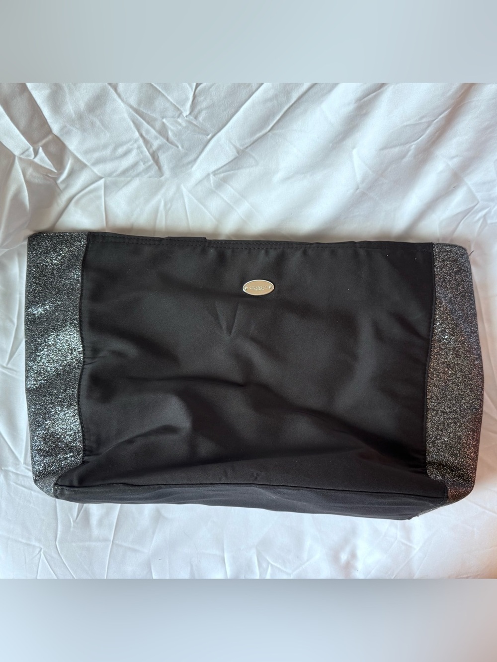 COACH Fragrance Tote Bag Black & Silver Shimmer Glitter NWOT Limited Edition